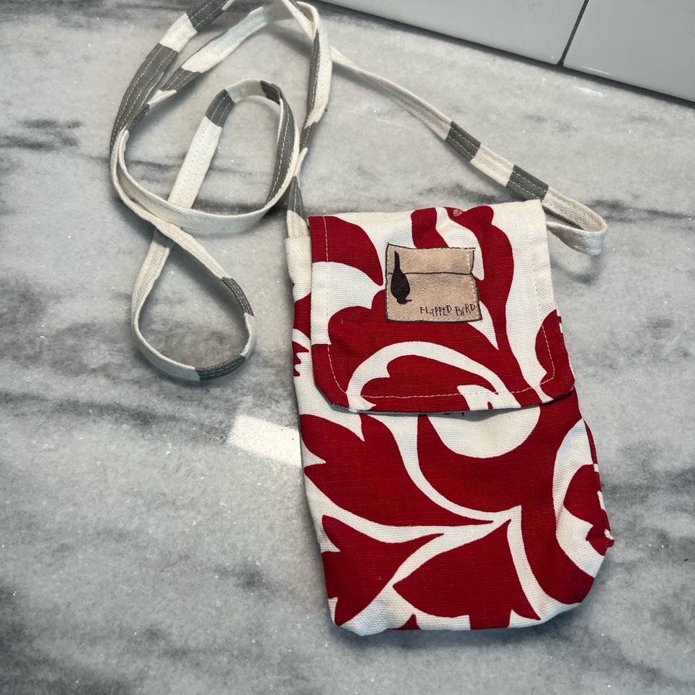 Flipped Bird Canvas Crossbody Bag